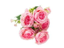 Ramilhos de Peônias Artificiais Rosa Decorativas 6cm