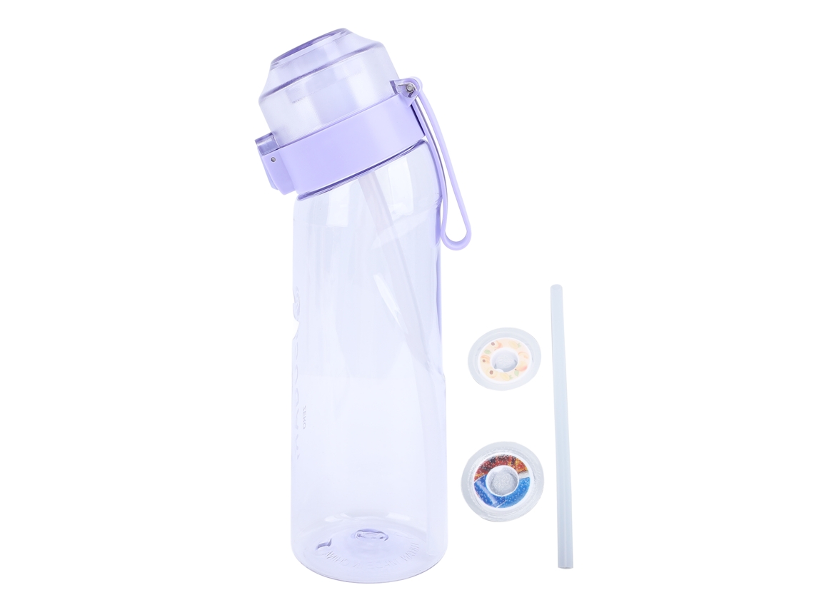 Botella de Água Aromática Air Scent 650ml com 2 Anéis para Caminhada, Piquenique, Viagem Ao Ar Livre, Roxa