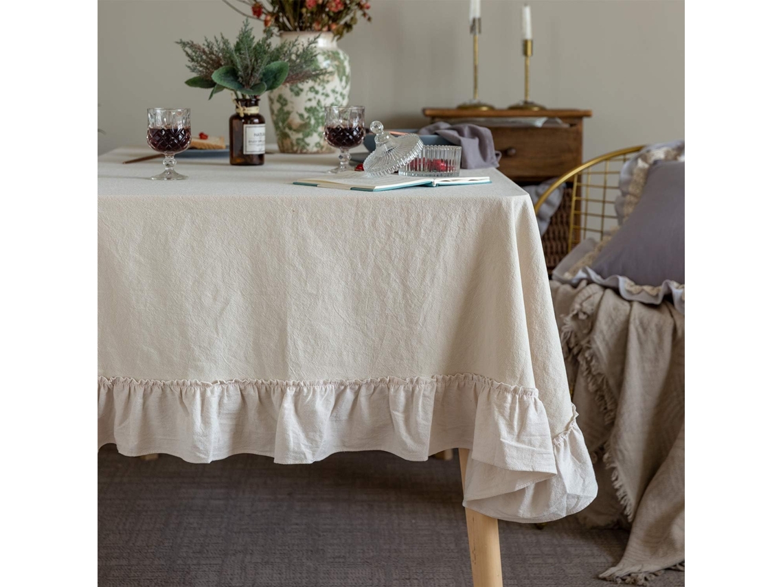 Toalha De Mesa Com Babados Estilo Country, Algodão Retrô, Toalha De Mesa Retangular Para Jantar, Chá De Bebê, Cozinha, Festa De Casamento, Toalha De M