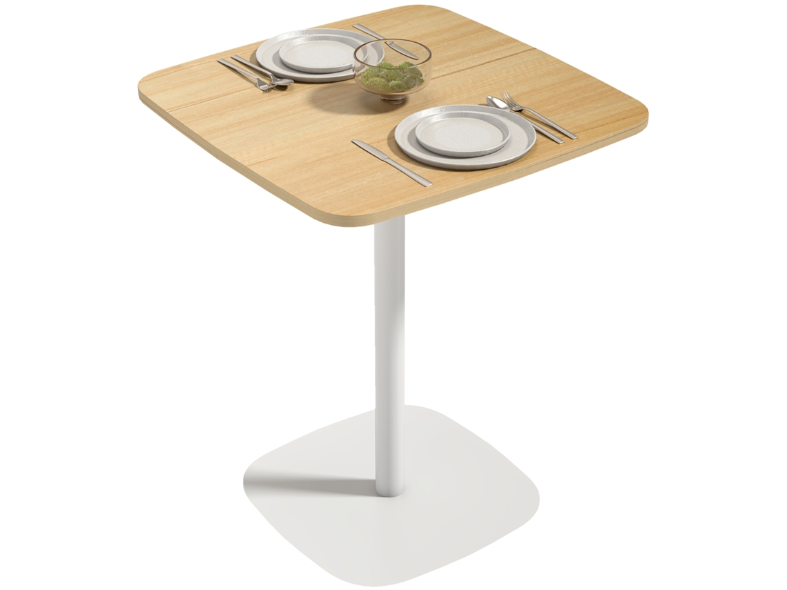 Mesa de Refeição Pequena PROFESIA BOYANG em Aço e Madeira (60x60x75 cm) para 2 pessoas