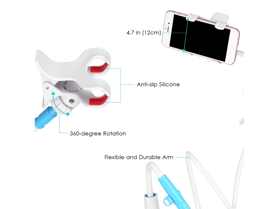 Primerox suporte Flexível para Celular e Monitor de Bebê com Braço Gooseneck Ajustável 360 Graus