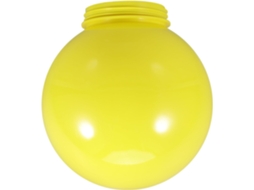Abajur Redondo Amarelo Em Acrílico, 20 Cm De Diâmetro, Abertura Rosqueada De 95 Cm, Para Luminárias Gokoco