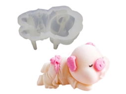 Molde De Silicone Urso Porco 3d, Faça Você Mesmo, Pudim Cupcake, Gelatina Chocolate, Ferramenta Cozimento