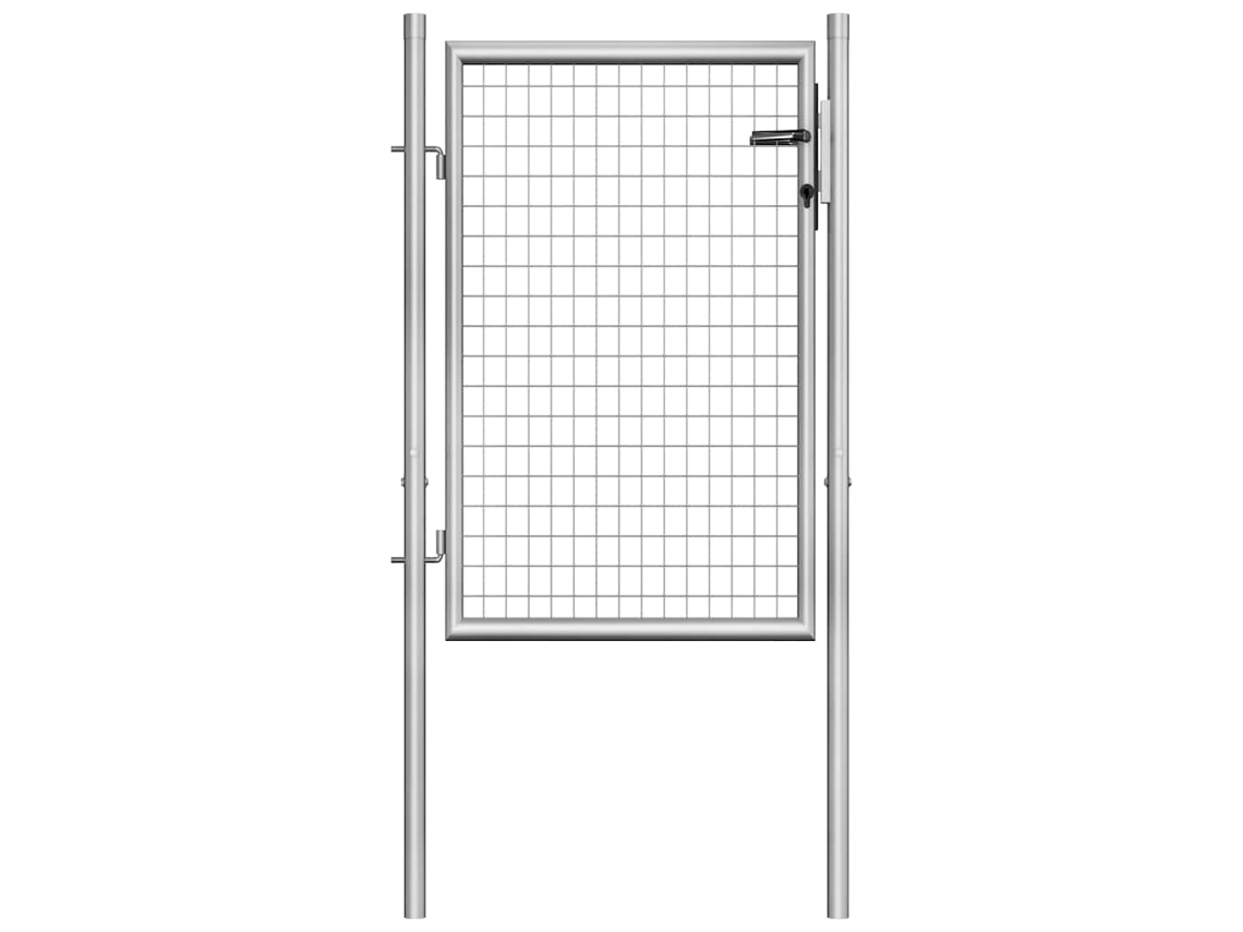 Vidaxl Portão De Jardim Em Aço Galvanizado 105x100 Cm Cor Prata