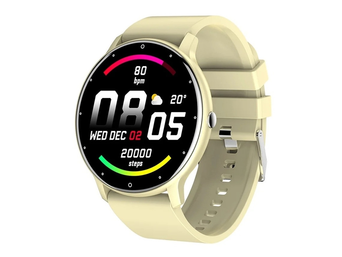 Relógio inteligente Bestvite com tela de 1,28 polegadas e 0,8 cm de espessura, ultrafino, com pedômetro e monitor de frequência cardíaca, dourado