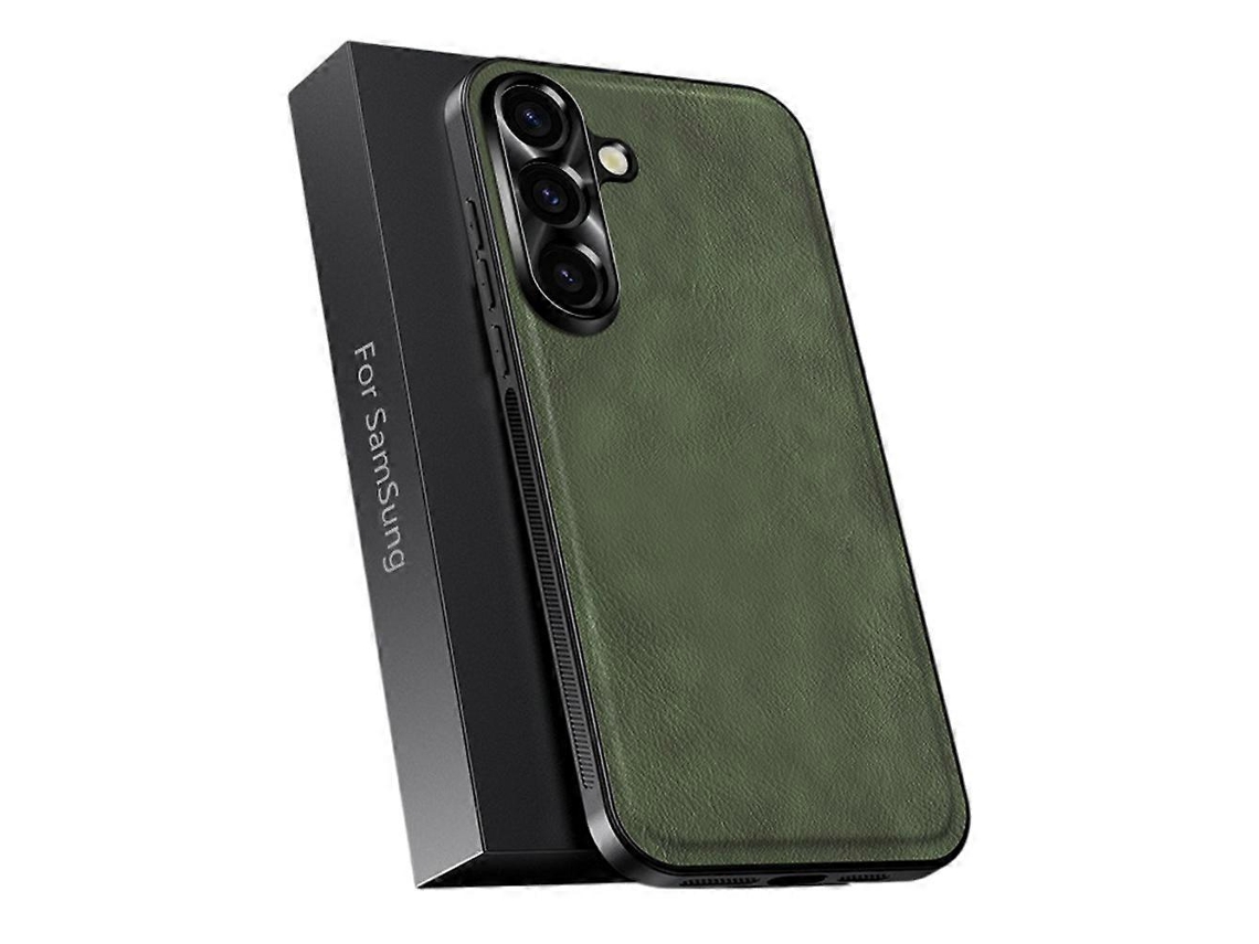 Capa Traseira De Pu Tpu Pc Para Samsung Galaxy A56 5g Da Tkdaddy Com Armação De Lente De Metal Verde