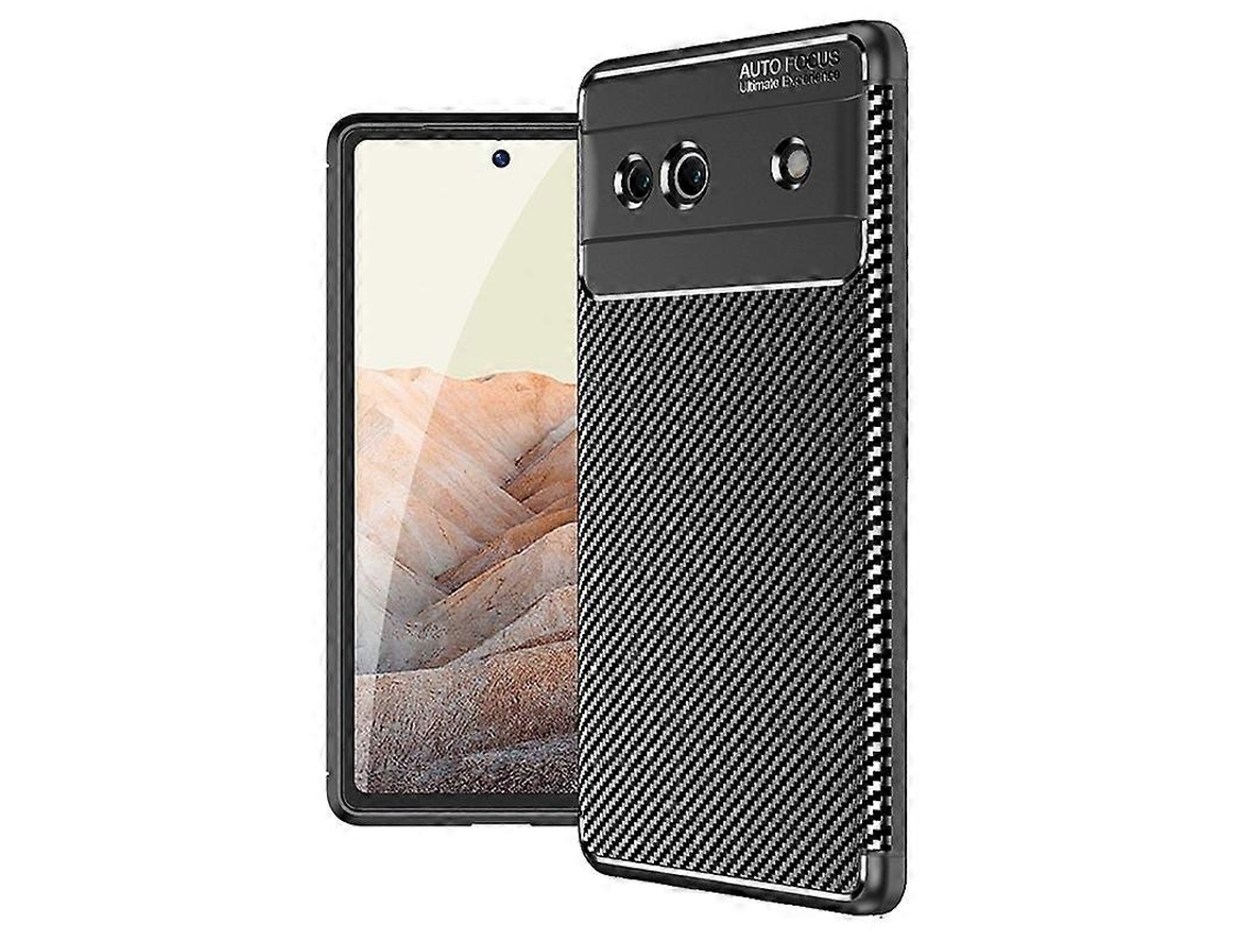 Capa De Celular Tpu À Prova De Choque Com Textura De Fibra De Carbono Para Google Pixel 7a