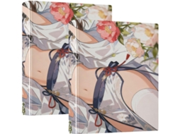 Pasta Escolar Japonesa De Anime Com Estampa Beleza Meninas, 3 Argolas E Prancheta, Pacote Com 1 2 Unidades, Capa