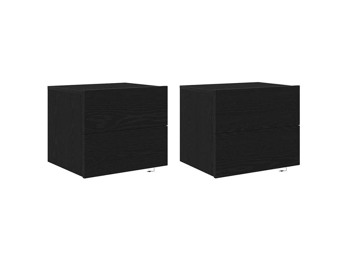 Conjunto de Cabeceira e Guarda-Roupa Carvalho Preto, 2 Peças, 50x39x41 cm, EXCLUSIVO DA MAISON