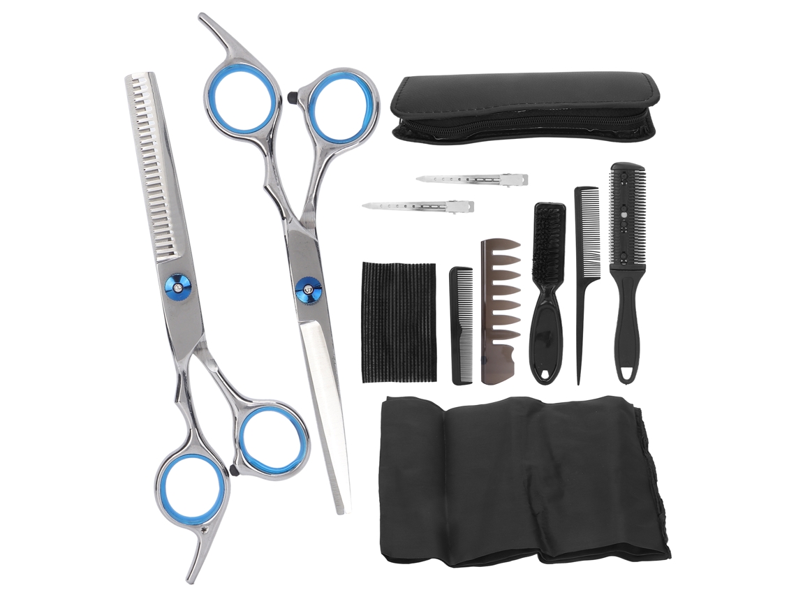 2026 kit de Tesouras para Cortar Cabelo com 12 Peças de Aço Inoxidável com Camada de Cabeleireiro, Pinças e Pente