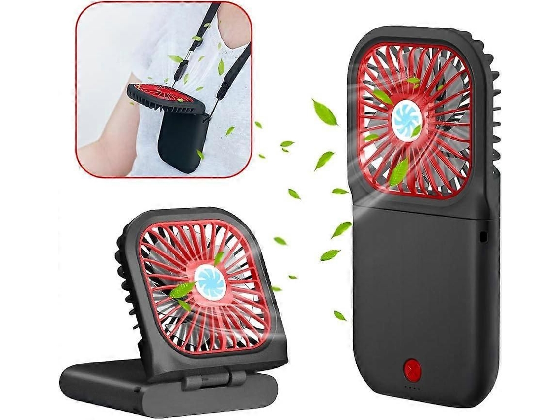 Ventilador Portátil Recarregável De Mão Aprimorado, Pequeno Ventilador Pessoal Com 3 Velocidades Para Uso No Pescoço.