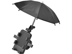 Suporte Para Celular Com Guarda-chuva, Em Abs E Silicone Preto, Para Bicicletas Elétricas.