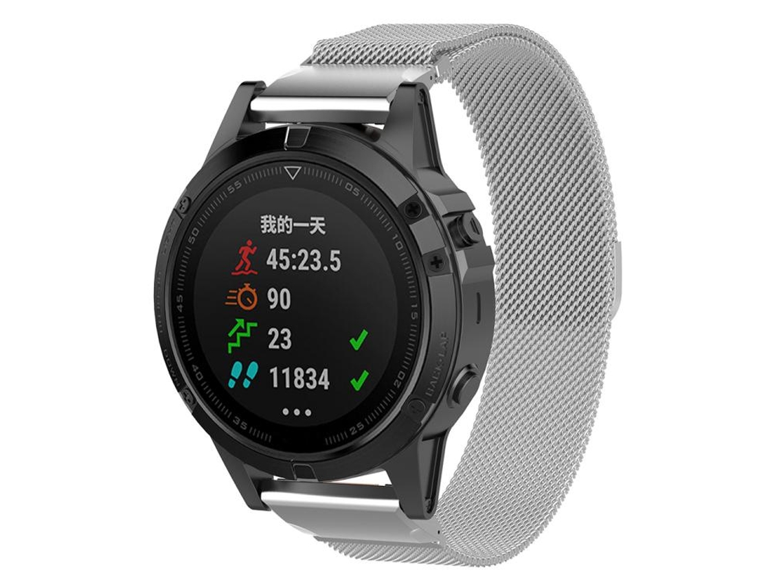 Bracelete para Garmin XIAOMOYU Fenix 8 / 7 / 6 / 5 Metal Milanês Ajuste Rápido Prata (22mm)