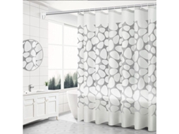Cortina De Banho De Tecido Eva Espesso Impermeável, Anti-manchas E Anti-mofo, 180x200cm, Com 12 Ganchos De Plástico
