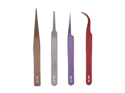 4pcs Pinças Multifuncionais Para Arte De Unhas E Extensões De Cílios De Aço Inoxidável