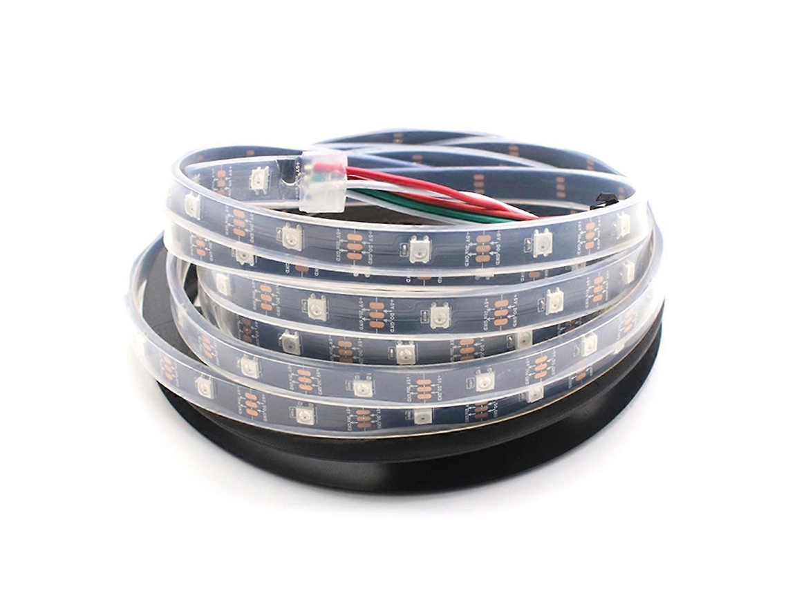 Fita de Led Ws2812b de 5m, 5v, 96 Leds de Pixels Endereçáveis​​ Individualmente, À Prova D'água Ip20, Flexível, Conforme Mostrado na Imagem BRILVIBERA