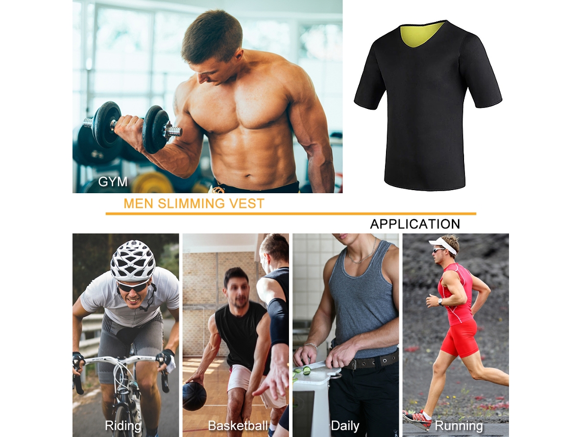 Yncm-camisa Neoprene Nylon Treino Perda Peso Sauna