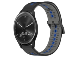 Pulseira Garmin Vivomove Sport De 20 Mm, Silicone Respirável Tricolor, Preta, Cinza E Azul.