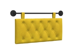 Conjunto 1 Cabeceira Moderna Vidaxl Amarelo Veludo (90 X 55 X 7 Cm)
