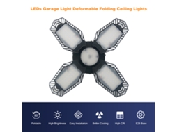 2pcs luz de garagem Led 80w sensor de movimento 4 painéis ajustáveis E26 6500k branca