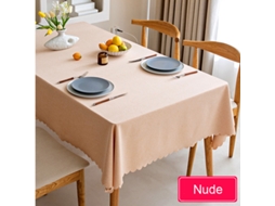 Toalha De Mesa Impermeável De Algodão Nórdico E Linho, Toalha De Mesa Estilo Japonês, Cor Sólida, Para Mesa De Jantar, Mesa De Centro, Nude