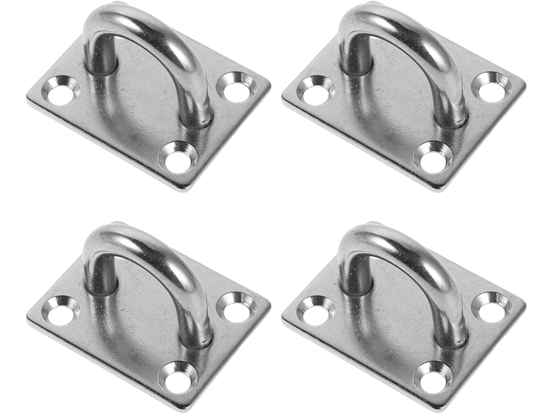 Conjunto De 4 Ganchos Perfurados Em Aço Inoxidável Resistentes À Corrosão Paredes E Tetos, Com Fusos Inclusos