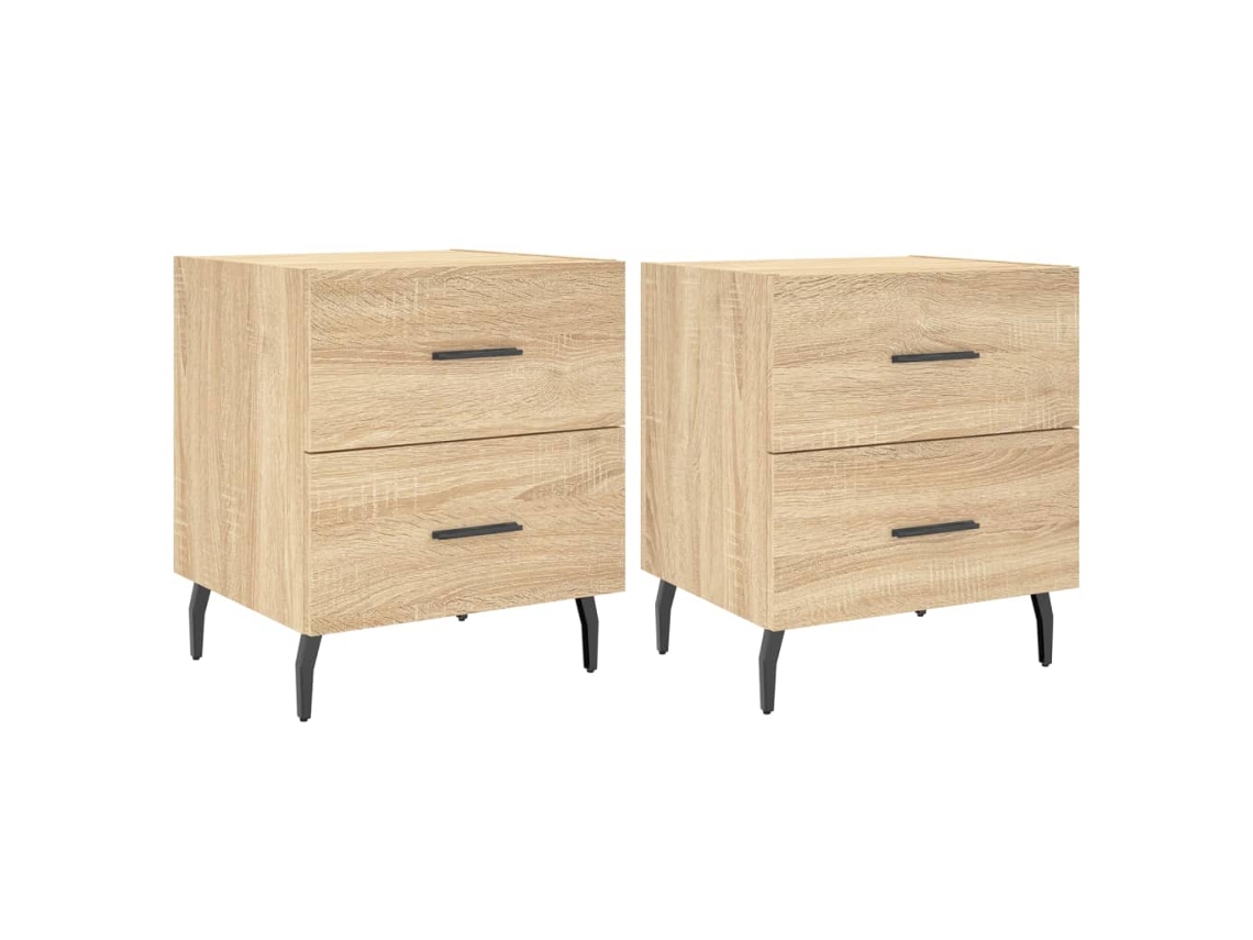 Bedside Cabinet, Bedside Cabinets Vidaxl Marrom Madeira Processada (n/a)