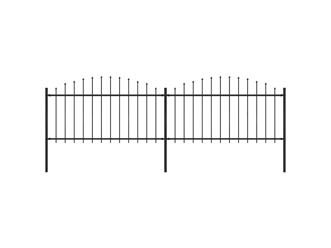 Vidaxl Cerca De Jardim Com Topo Em Forma De Lança Em Aço 337x150 Cm, Preta