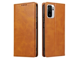 Capa Para Xiaomi Redmi Note 9s/note 9 Pro Bezerro Textura Magnética Caixa De Couro Flip Horizontal Com Titular E Cartão Slots Carteira Cáqui