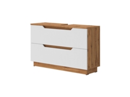 Móvel Sob Pia Simples Lotta VICCO 99.4x62.5cm com 2 Gavetas Carvalho/branco Listrado