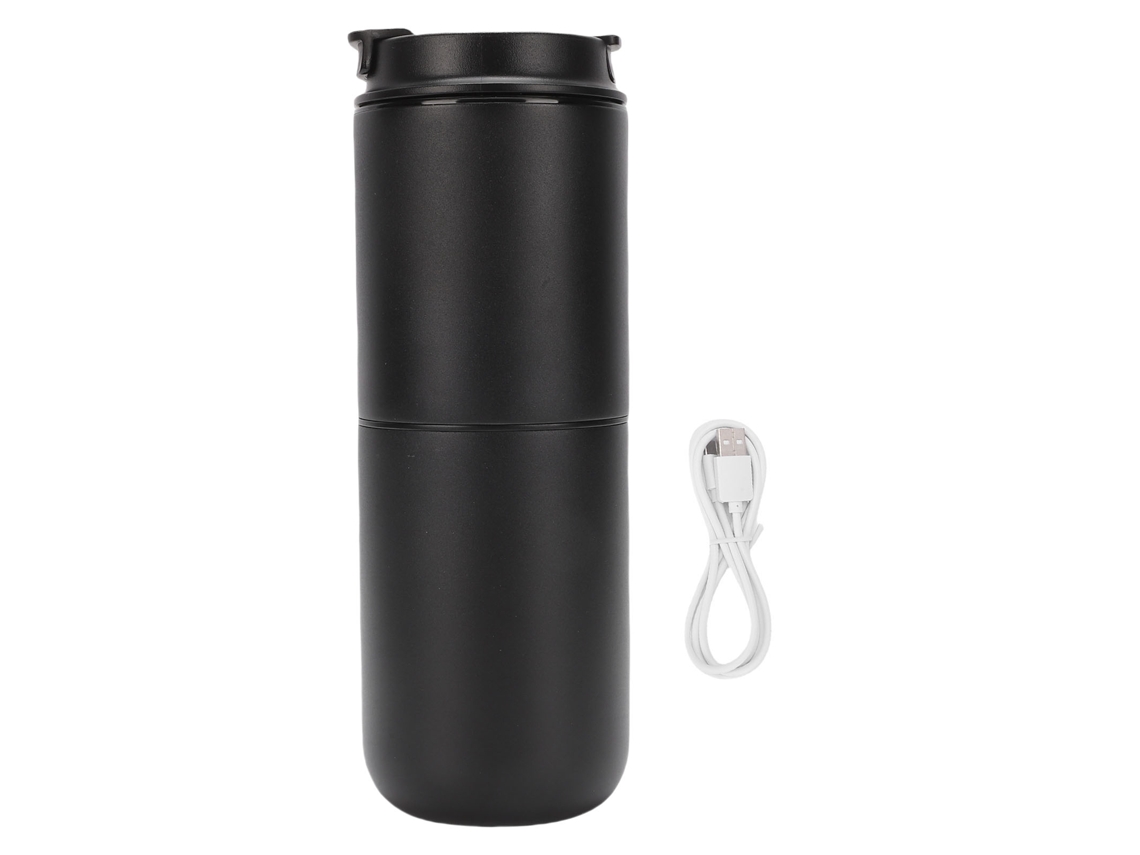 Cafeteira Portátil Laxiscreed Semiautomática Com Moedor E Reservatório De 350 Ml, Corpo Compacto E Recarregável Preto
