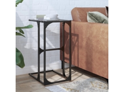 Mesa De Apoio Com Vidro Transparente 40x30x61,5 Cm Aço Lovely Home
