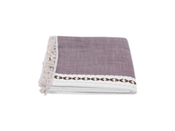 Toalha de Mesa de Algodão e Linho com Franjos 55x55in em Marrom S/MARCA