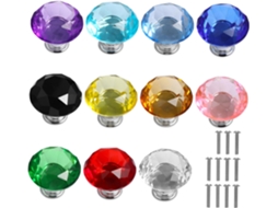 Conjunto De 11 Puxadores Vidro Angooily Para Armários, Formato Esférico De 30mm, Em Liga De Alumínio Com Cristal, Fácil