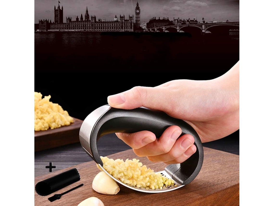 Máquina Manual Circular para Purê de Alho, Espremedor Alho Doméstico em Aço Inoxidável, Pasta Moedor AQUAFORGE