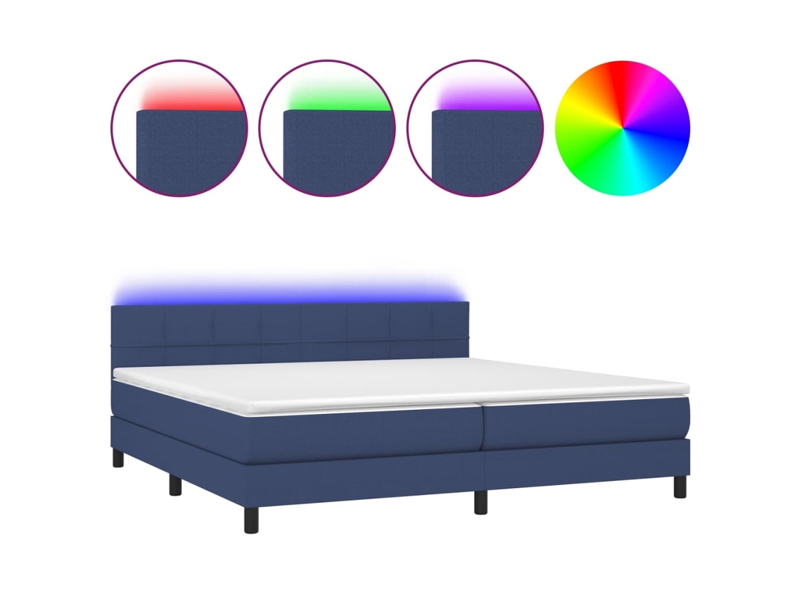 Box Spring Bed, Box Spring Beds Vidaxl Azul Tecido (200 X 200 Cm)