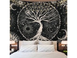 Nova Line tapestry Árvore da Vida Mandala Trippy Galáxia Estrelas Preto Aesthetic 59x79