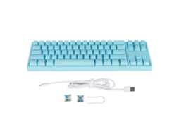 Teclado Mecânico LAXISCREED com 71 Teclas, Interruptor Azul, Retroiluminação RGB, Interface Type C