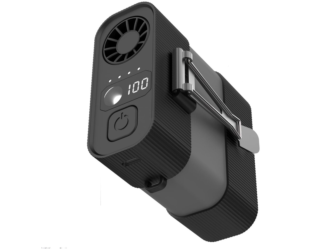 Ventilador Portátil com 4 Velocidades de Vento Ajustáveis, Vem com um Clipe, Recarregável Via Usb, Pode Ser Pendurado na Cintura Ou no Cinto. MDUG