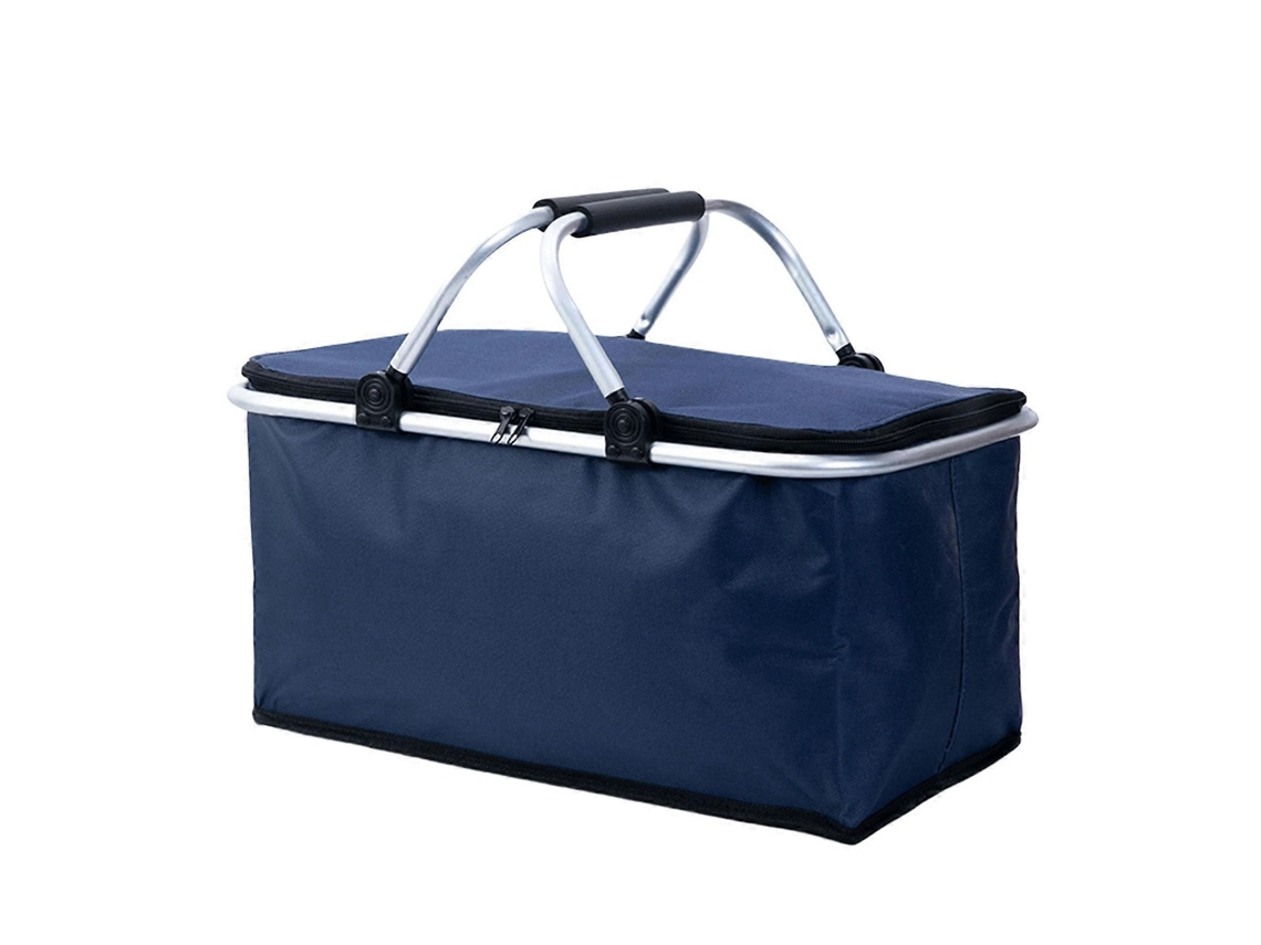 Cesta de Piquenique Isolada Grande 30l com Alça Saco Compras Pano Oxford Prática Preservação Alime Ntos Azul Celeste GOKOCO