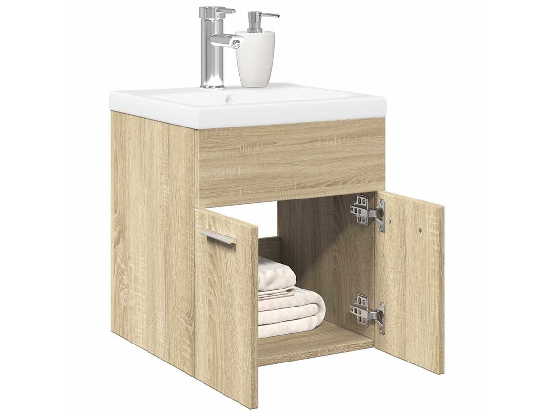 Vidaxl 2 Pcs Conj. Móveis Casa Banho Derivados Madeira Carvalho Sonoma