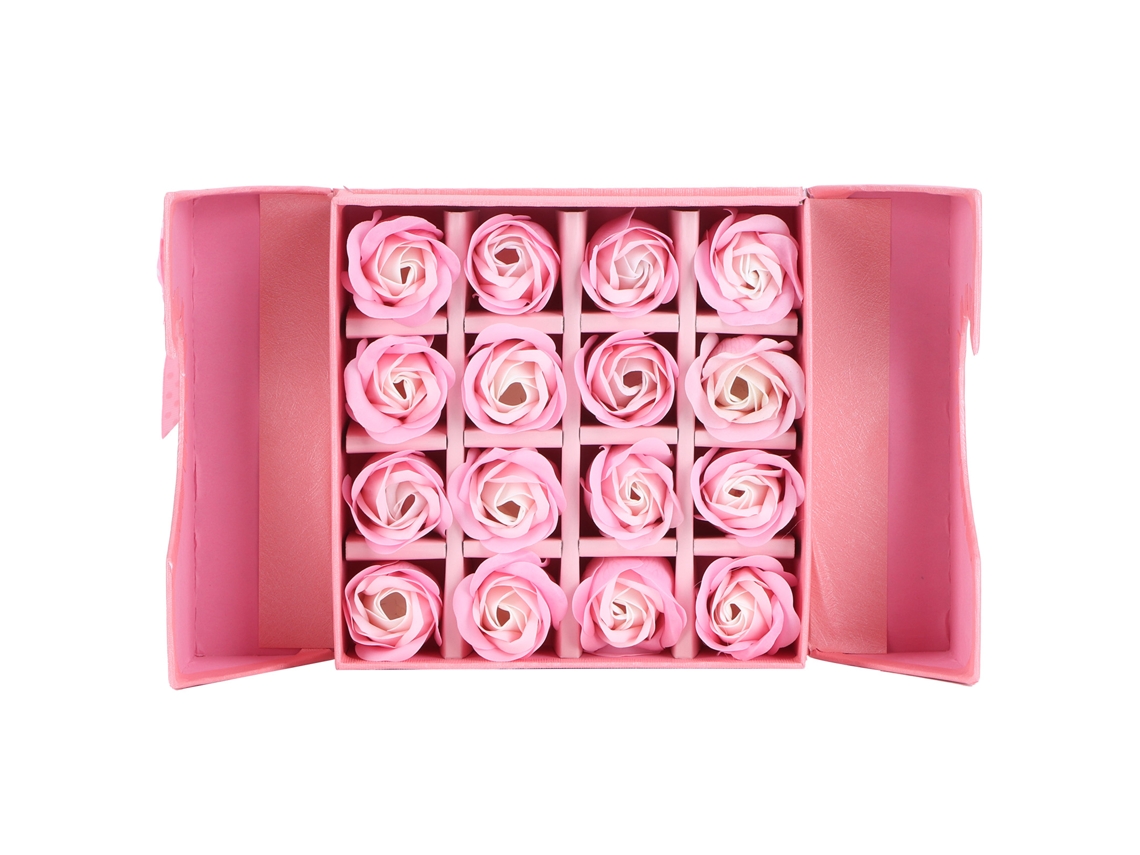 Caixa de presente com flores de rosa artificial pe inovador presente de aniversário festivo pink S/MARCA