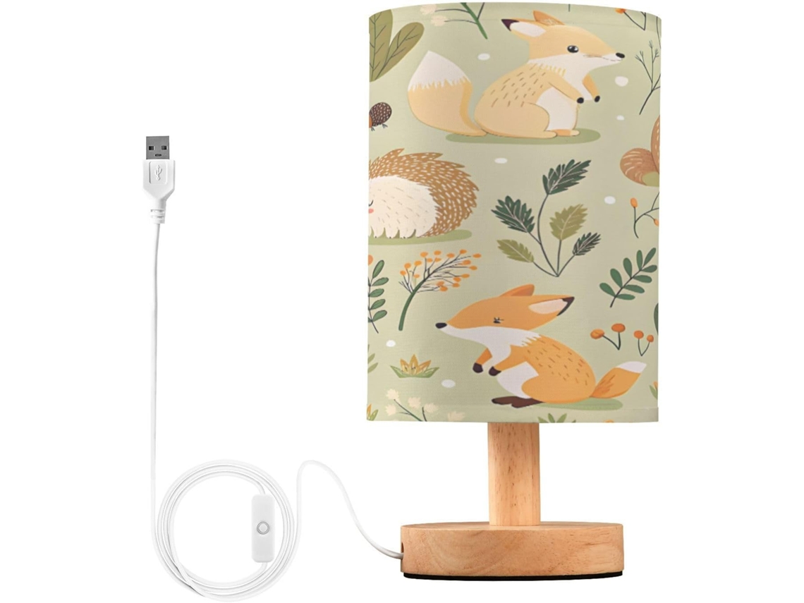 Abajur De Cabeceira Em Formato Animal Da Floresta Para Quarto, Luminária De Cabeceira Led, Luminária De Leitura Com