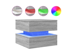 Mesa de Centro com Luzes Led Sonoma Cinza Claro MAISON EXCLUSIVE (50x50x40 cm)