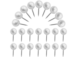 Tachinas de parede com cabeça redonda em marfim, 100 unidades, em plástico e metal, versáteis e práticas para uso.