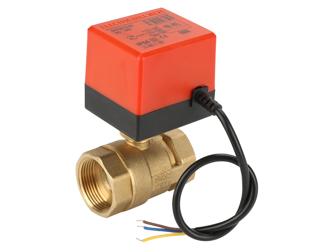 Válvula De Esfera Eletrónica Brass Laxiscreed Dc 24v 2 Vias 3 Fios