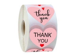 100X Adesivos NORTHIX em Forma de Coração Thank You
