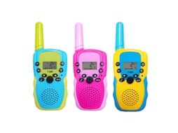 Walkie Talkies Para Crianças, Pacote Com 3, Alcance De 3,1 Milhas Com Lanterna Lcd Retroiluminada Brilvibera