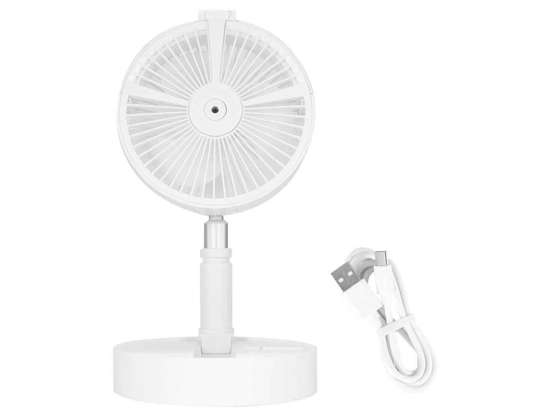 Laxiscreed Ventilador Portátil Telescópico Foldable Com Spray De Humidade E Luz Noturna