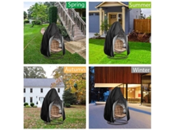 Capa para Poltrona de Ovo Suspensa 210d Impermeável com Zíper Protetora de Poeira para Exterior 75x45 Polegadas Preta | S/MARCA